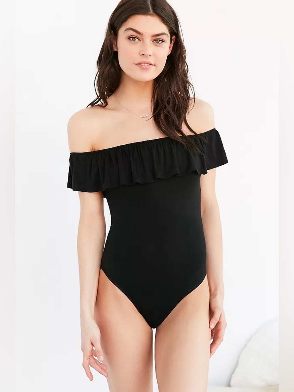 Urban Outfitters ‘Out From Under’ Off The Shoulder Ruffle Bodysuit